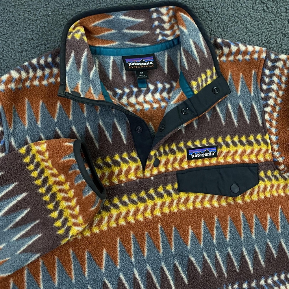 Patagonia‎ Synchilla Snap-T Fleece Pullover Womens XS Laughing Waters Aztec
